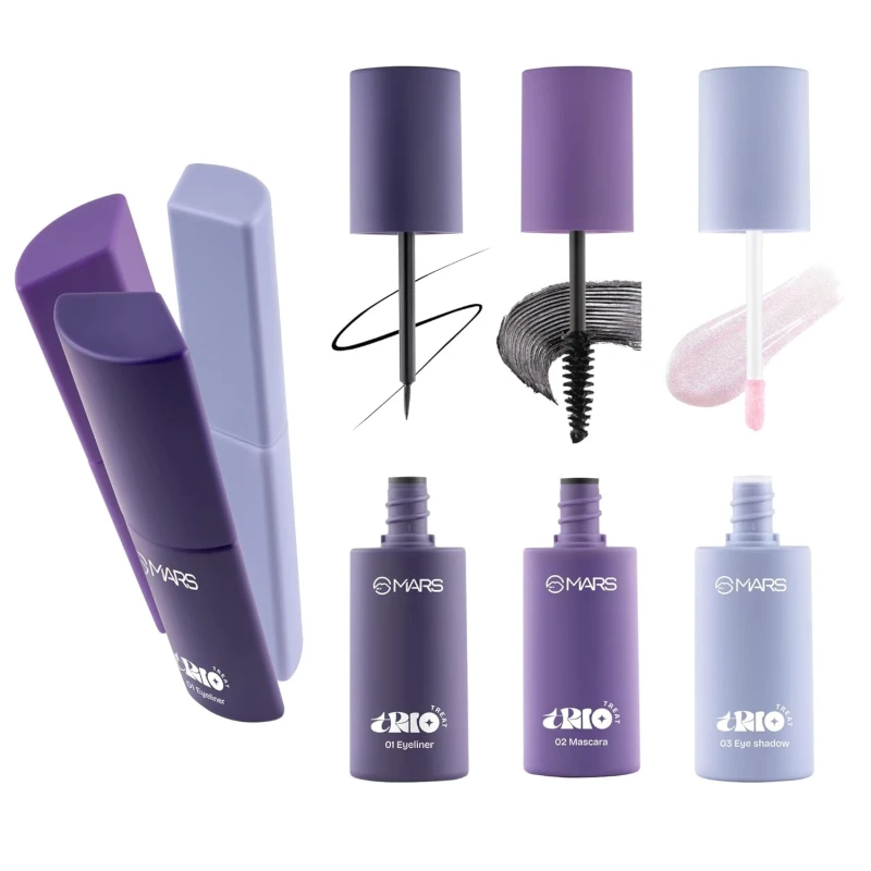 MARS TRIO Treat 3-IN-1 Eye Makeup Kit with Eyeliner, Mascara & Eyeshadow (24.50gm) - Thumbnail 9